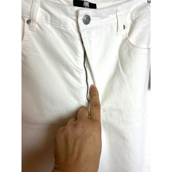 Frye Women’s 16 White High Rise Cuffed Crop Stretch Denim Jeans NWT roll cuff - Picture 5 of 8